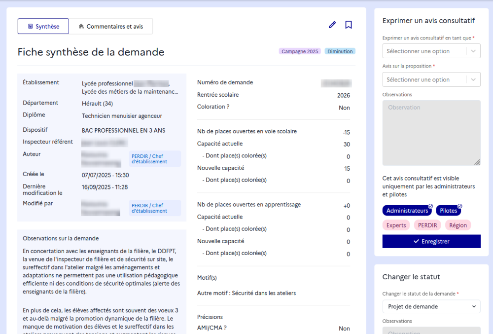 Synthèse avec encadré « Exprimer un avis consultatif »