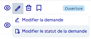 Modifier le statut de la demande
